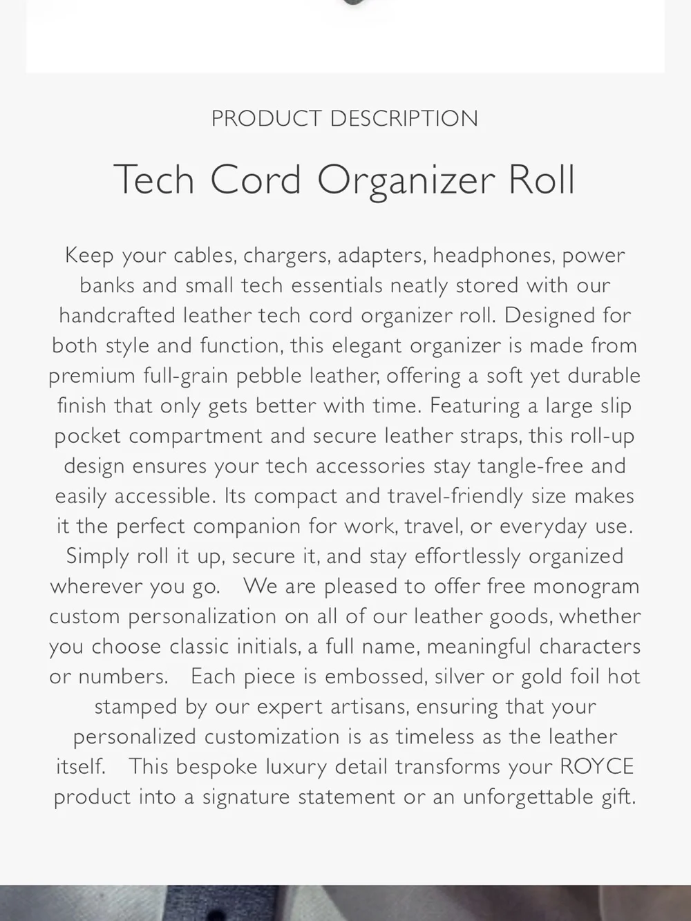 ROYCE NY Black Leather Travel Tech Organizer Roll
